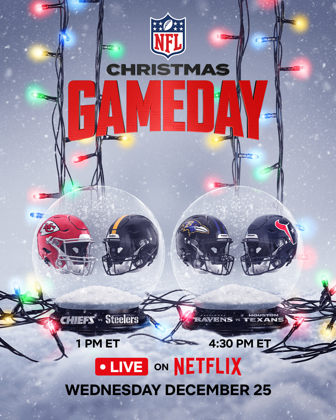Official Netflix NFL Christmas Gameday promotional artwork