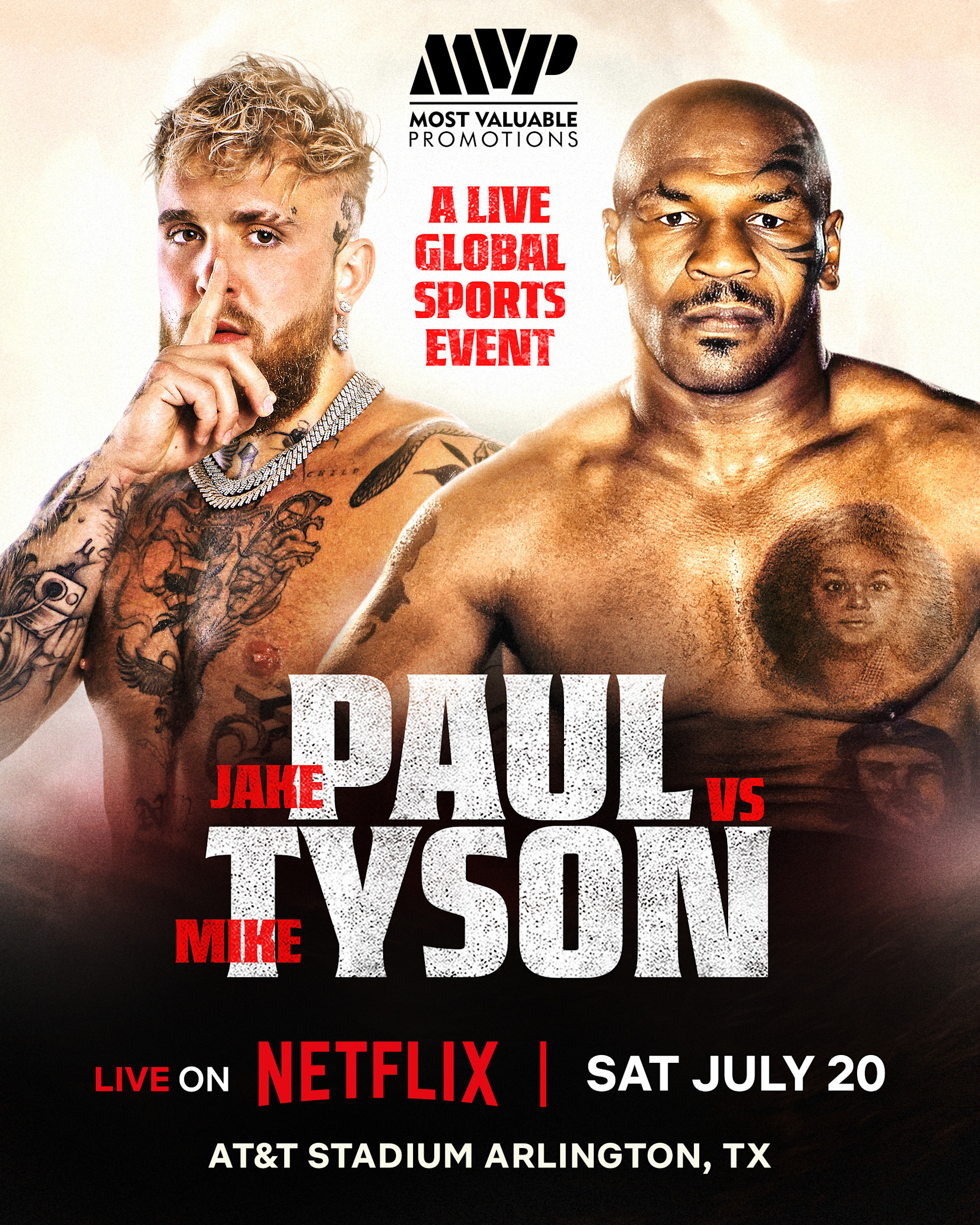 Official Netflix Paul vs. Tyson announcement artwork